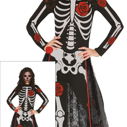 Dia De Los Muertos Kostuum Dames Skelet van Fiestas Guirca koop je bij Partywinkel