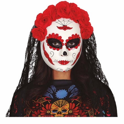 Dia De Los Muertos Masker Sluier van Fiestas Guirca koop je bij Partywinkel