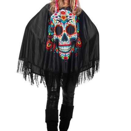 Dia De Los Muertos Poncho Dames van Wilbers & Wilbers koop je bij Partywinkel