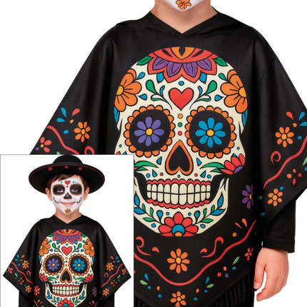 Dia De Los Muertos Poncho Kind van Fiestas Guirca koop je bij Partywinkel