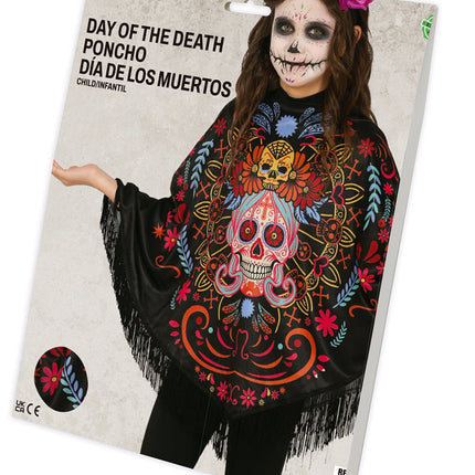 Dia De Los Muertos Poncho Meisje van Fiestas Guirca koop je bij Partywinkel