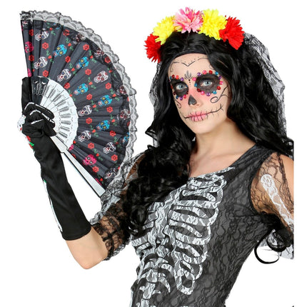 Dia De Los Muertos Waaier van Widmann koop je bij Partywinkel