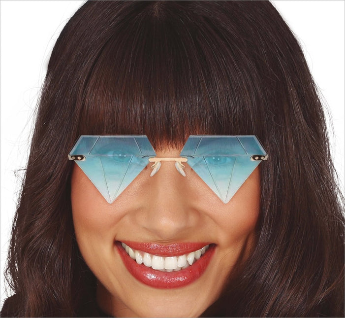 Diamant Bril Blauw - Partywinkel - 8434077270417