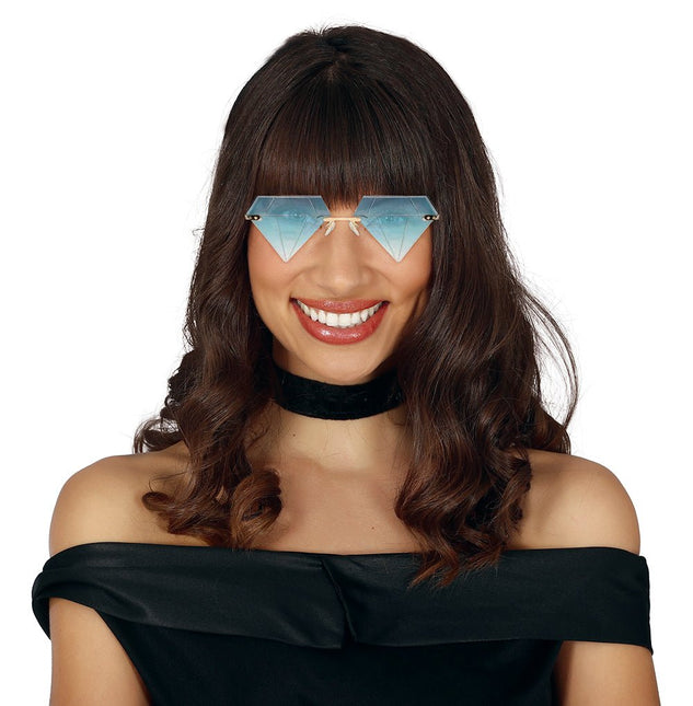 Diamant Bril Blauw - Partywinkel - 8434077270417