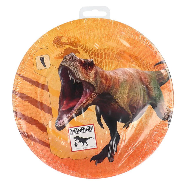 Dino Borden Gekleurd Papier 23cm 8st - Partywinkel - 8712026506061
