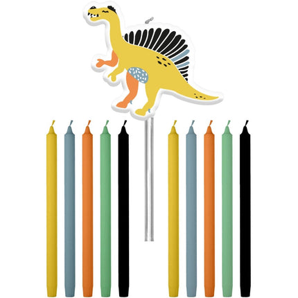 Dino Kaarsen Roars 10cm 11st van Folat koop je bij Partywinkel