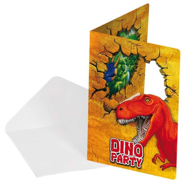 Dinosaurus Uitnodigingen 6st van Folat koop je bij Partywinkel