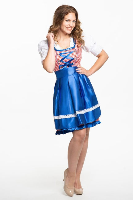 Dirndl Jurk Oktoberfest Blauw 3 delig van Tannhauser koop je bij Partywinkel