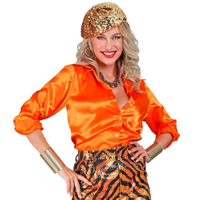 Disco 70S Blouse Oranje van Widmann koop je bij Partywinkel
