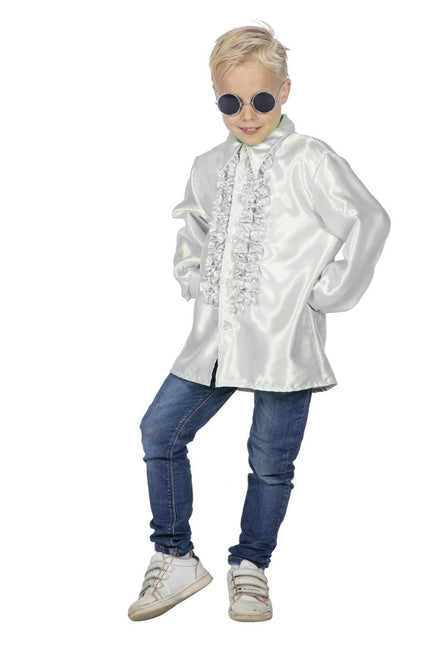 Disco 70S Blouse Wit Jongen van Wilbers & Wilbers koop je bij Partywinkel