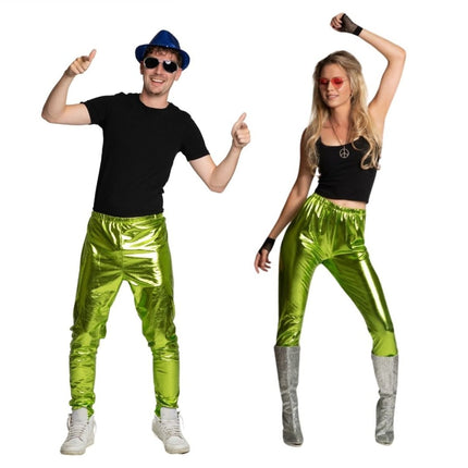 Disco 70S Broek Groen Metalic van Partychimp koop je bij Partywinkel