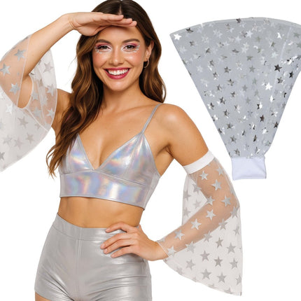 Disco 70S Vlindermouwen Zilveren Sterren van Fiestas Guirca koop je bij Partywinkel