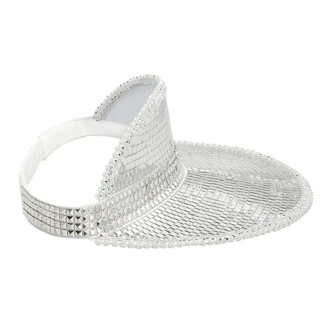 Disco 70S Zonneklep Zilver Pailletten - Partywinkel - 8712026007452