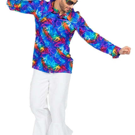 Disco Blouse Gekleurd van Wilbers & Wilbers koop je bij Partywinkel