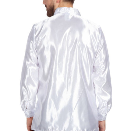 Disco Blouse Ruches Wit van Wilbers & Wilbers koop je bij Partywinkel