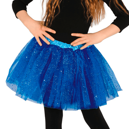 Donkerblauwe Tutu Glitter 30cm van Fiestas Guirca koop je bij Partywinkel