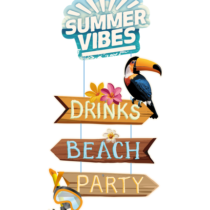 Señal de puerta de color Summer Vibes 60cm