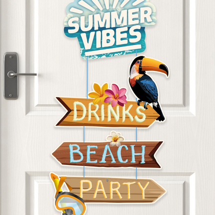 Señal de puerta de color Summer Vibes 60cm