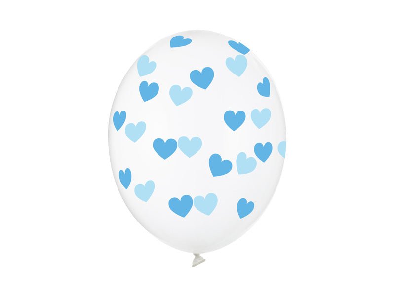 Doorzichtige Ballonnen Blauwe Hartjes van Partydeco koop je bij Partywinkel