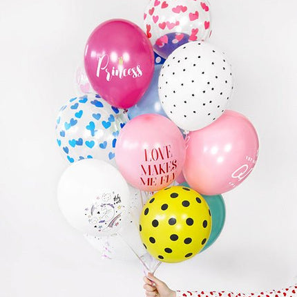 Doorzichtige Ballonnen Blauwe Hartjes van Partydeco koop je bij Partywinkel