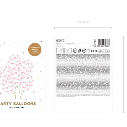 Doorzichtige Ballonnen Lichtroze Hartjes van Partydeco koop je bij Partywinkel