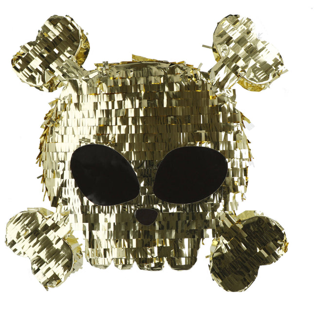 Piñata Pirata Calavera Dorada 50cm