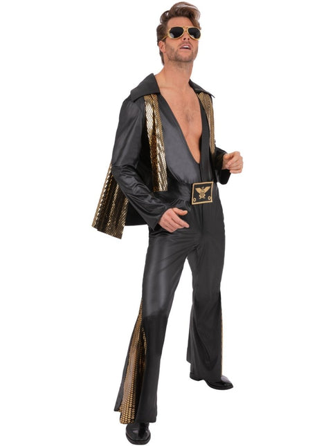 Elvis Black Jumpsuit Heren van Smiffys koop je bij Partywinkel