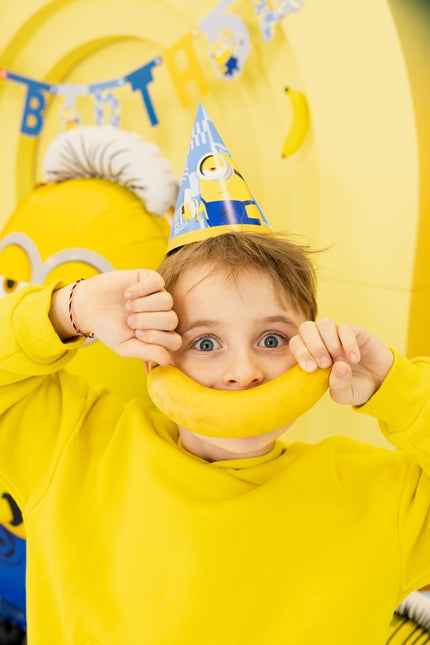 Feesthoedjes Minion Blauw Geel 16cm van Partydeco koop je bij Partywinkel