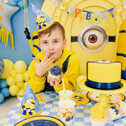 Feesthoedjes Minion Blauw Geel 16cm van Partydeco koop je bij Partywinkel