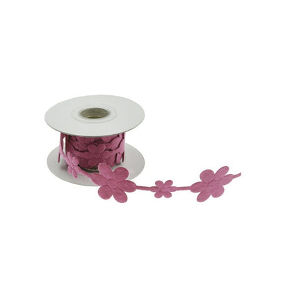 CINTA DE FIELTRO FLORES FUCSIA 200 CM X 3,5 CM