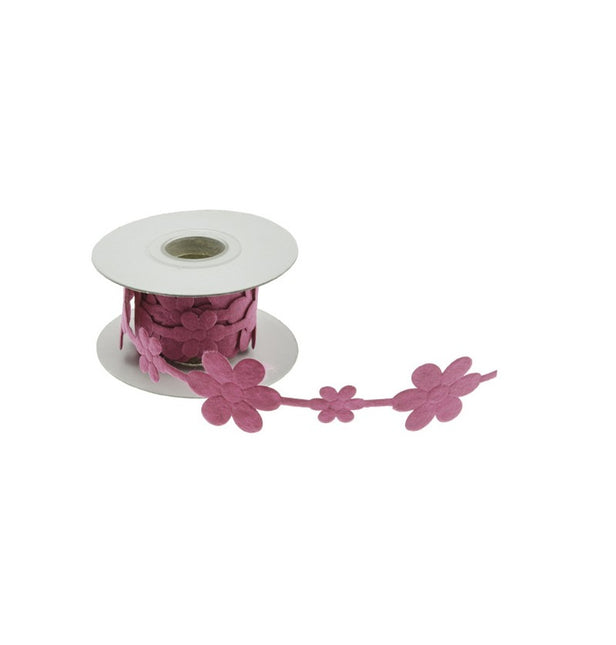 CINTA DE FIELTRO FLORES FUCSIA 200 CM X 3,5 CM
