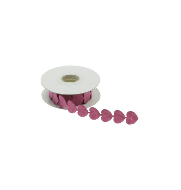 CINTA DE FIELTRO CORAZONES FUCSIA 200 CM X 2 CM