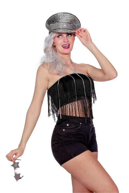 Festival top franjes kort (V) - Partywinkel - 8720059063857