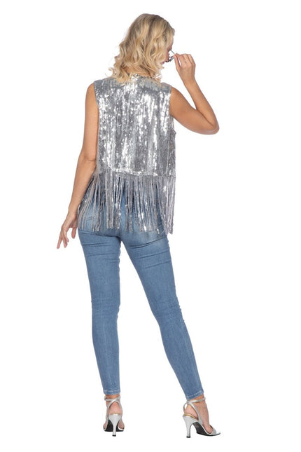 Festival Vest Zilver Dames van Wilbers & Wilbers koop je bij Partywinkel
