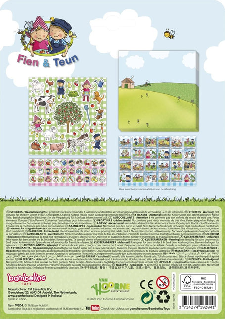Fien En Teun Stickers 3 Vellen - Partywinkel - 8714274192041