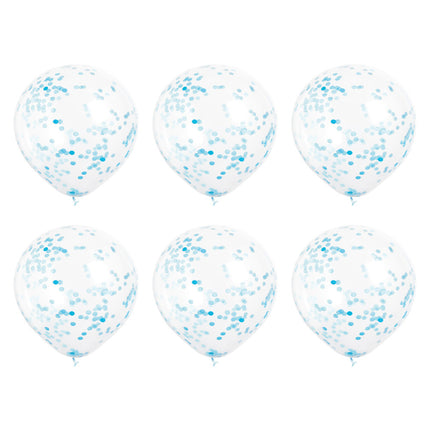 Globos Confeti Azul Claro 30cm 6pcs