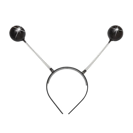 Diadema Negra Antena Con Purpurina