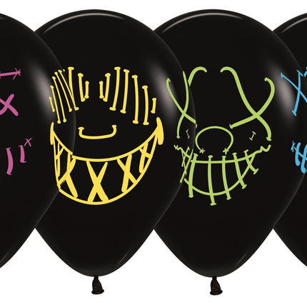 Globos Máscaras Tinta Neón Negro 30cm 25pcs