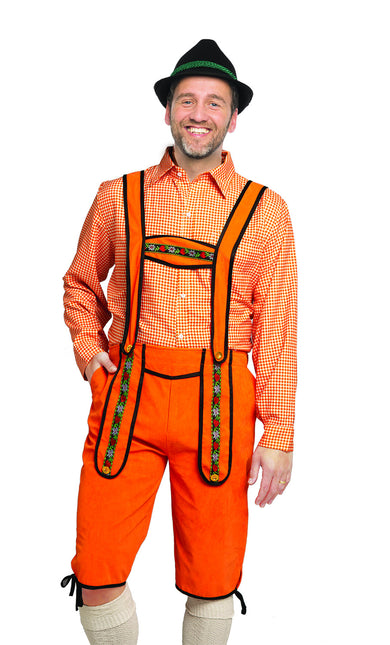 Lederhosen naranja para hombre Johann Lang