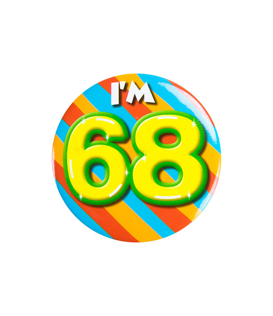 Tengo 68 años Botón 68 5,5cm
