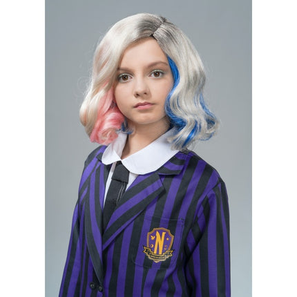 Disfraz Miércoles Uniforme Escolar Negro/Morado Niño