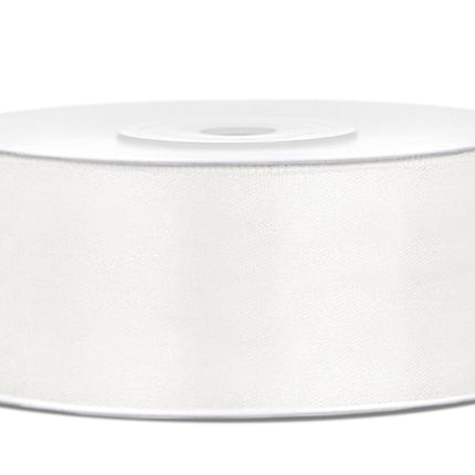Cinta Raso Blanco Pastel 25mm 25m