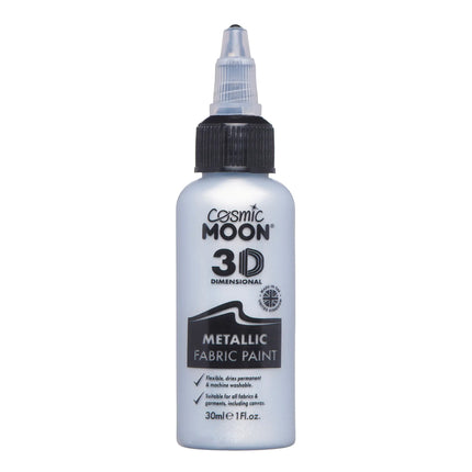Luna Cósmica Pintura Textil Metalizada Plata 30ml