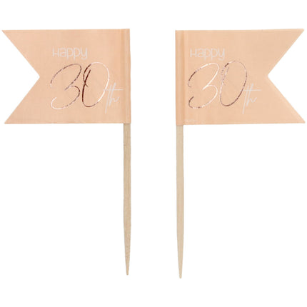 Pinchos 30 Años Oro Rosa 6,5cm 36pcs