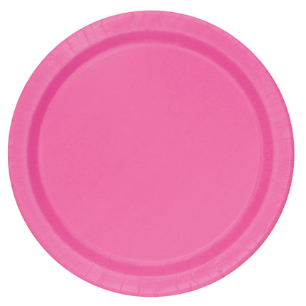 Platos Fucsia Redondos 23cm 16uds.