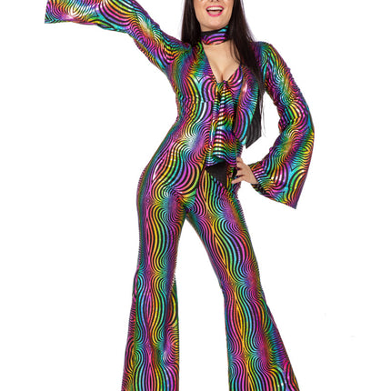 Traje Disco Color Damas Holográfico