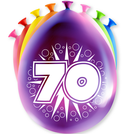 Globos 70 Años Hurra 30cm 8pcs