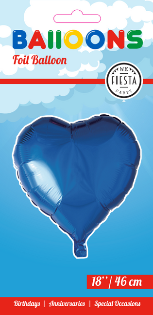 Globo de Helio Corazón Azul 46cm vacío