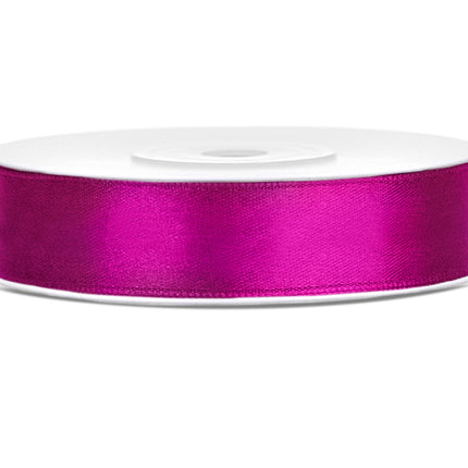 Cinta de raso Fucsia 12mm 25m
