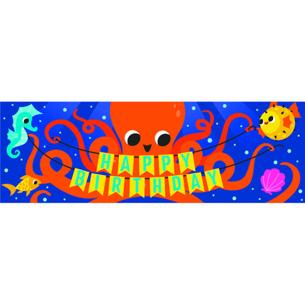 Banderola Feliz Cumpleaños Pulpo 1,52m